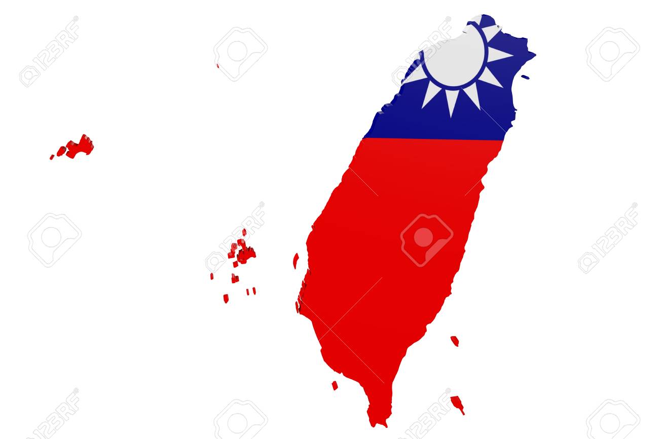 国旗の色の台湾の地図 の写真素材 画像素材 Image