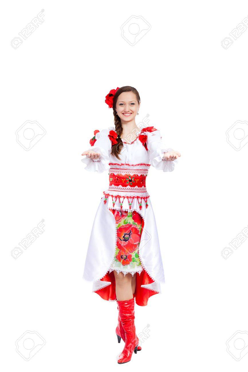 ウクライナのポーランド国家の伝統的な服の美少女 の写真素材 画像素材 Image