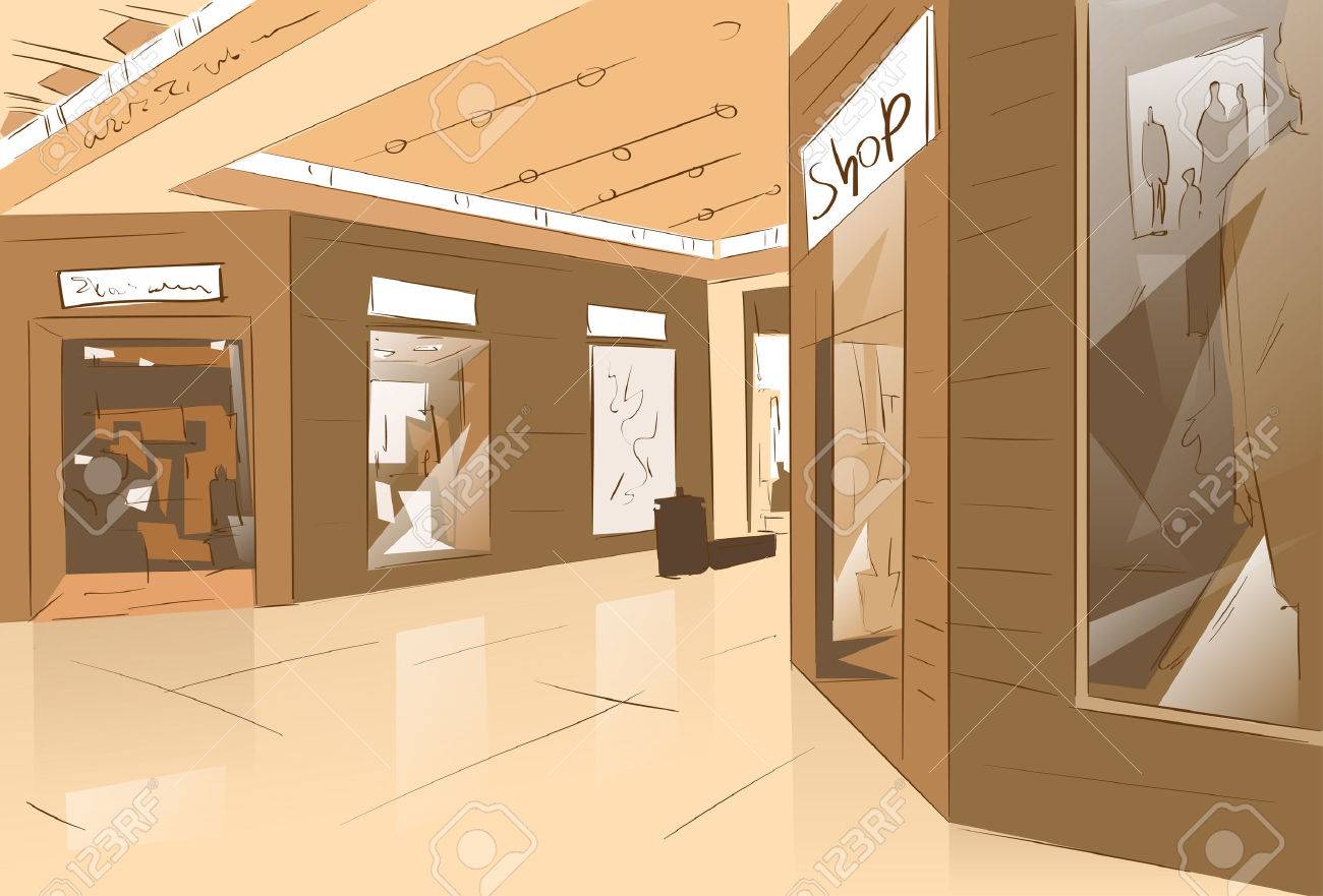 Shopping Window Modern Luxury Shop In Mall Center Vector Illustration  Royalty Free SVG, Cliparts, Vectors, and Stock Illustration. Image 39487217., image size:1300x881