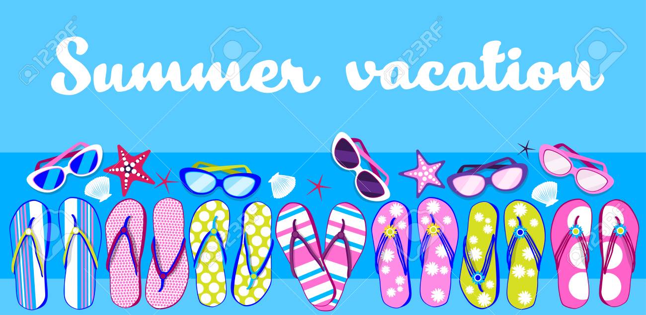 summer beach flip flops