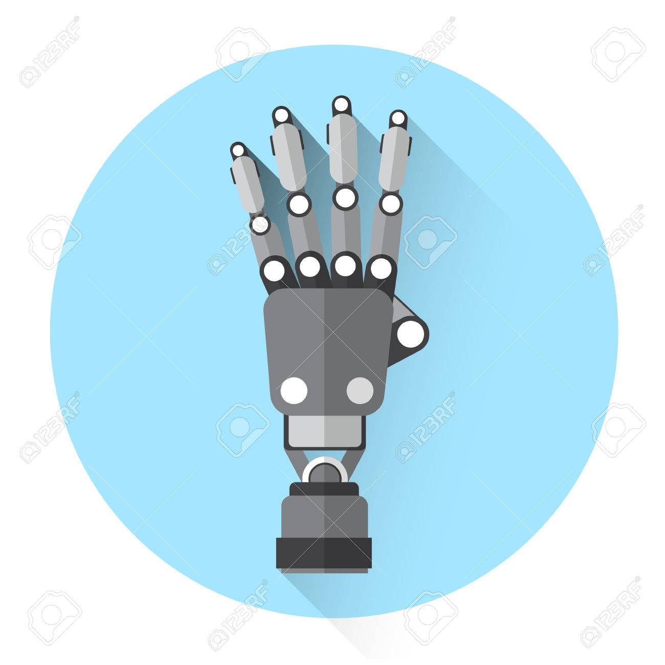 現代のロボット手手のひらアイコン フラット ベクトル図のイラスト素材・ベクター Image 59813561