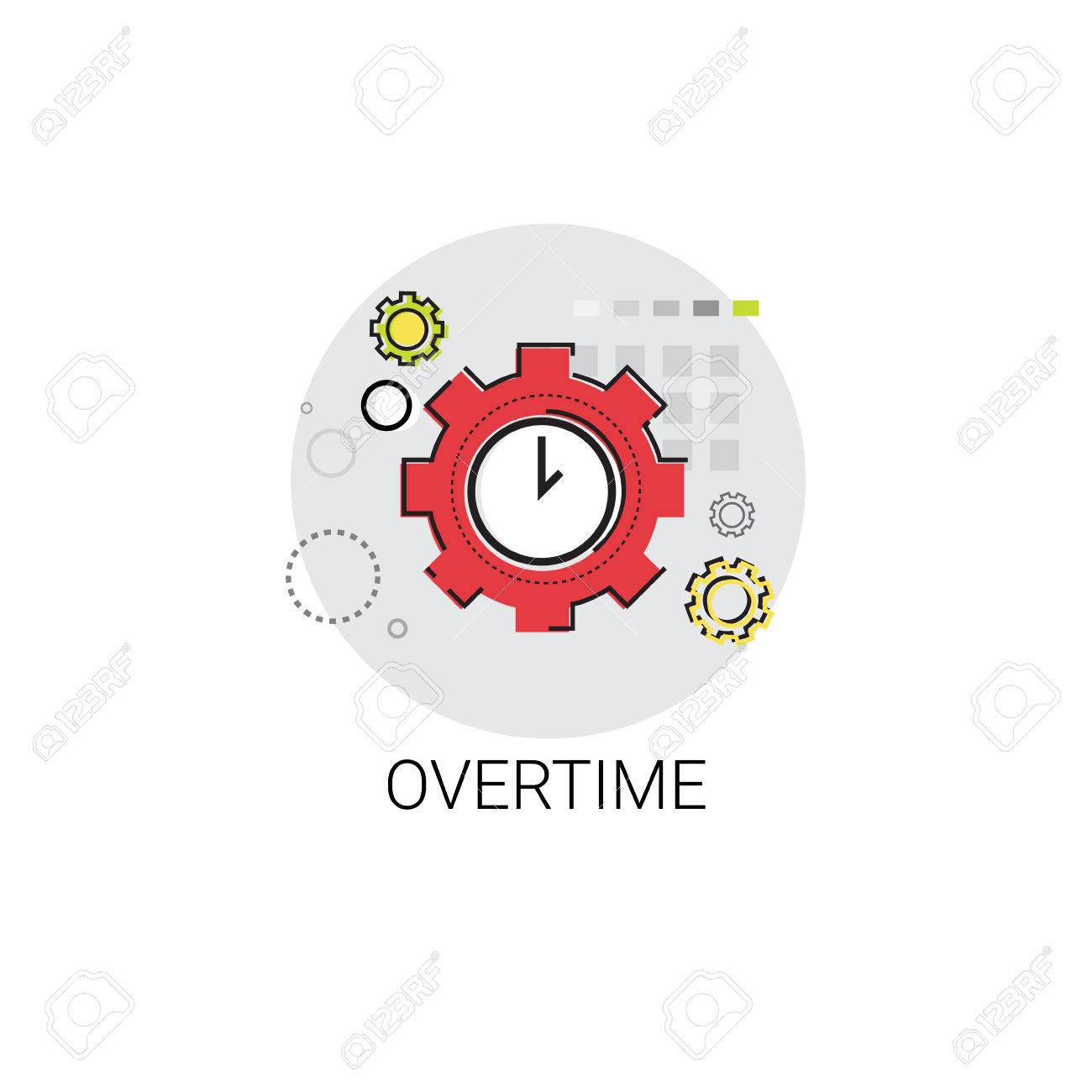 余分な残業時間作業アイコン ベクトル図 のイラスト素材 ベクタ Image 6518