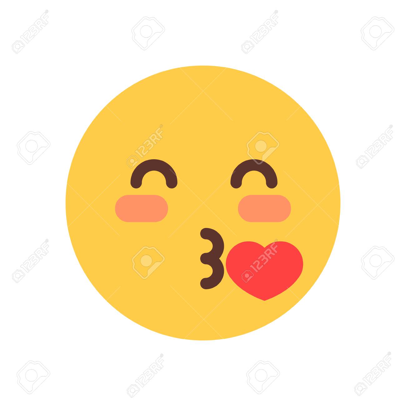 yellow smiling cartoon face blow kiss emoji people emotion icon