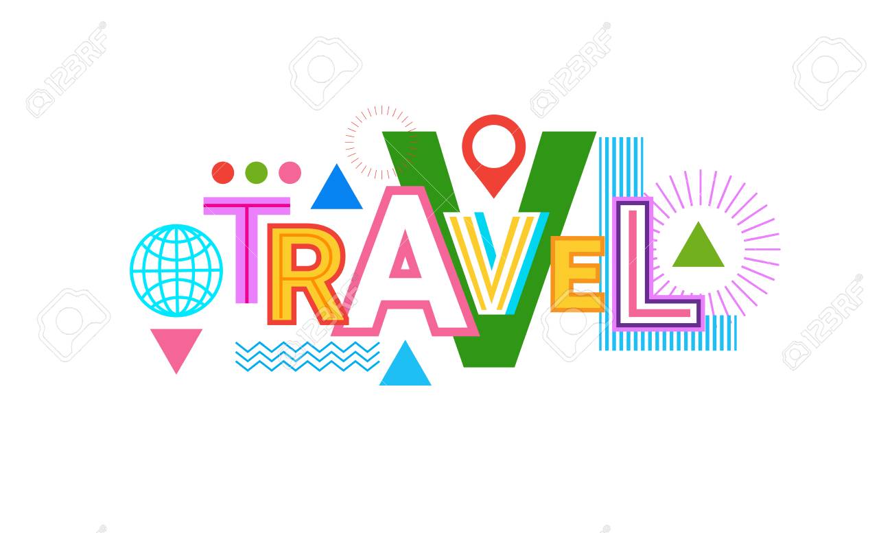 travel word web banner abstract creative template background