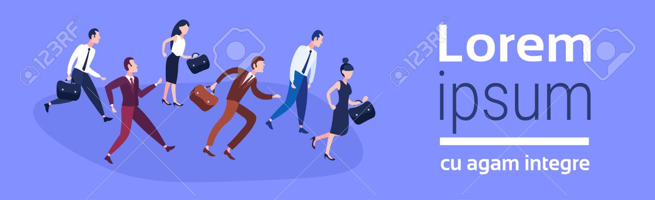 Business people group running team leader competition businessmen women race concept harry up hardworking process flat horizontal banner copy space vector illustration - 110250602 Business people group running team leader competition businessmen women race concept harry up hardworking process flat horizontal banner copy space vector illustration - 110250602