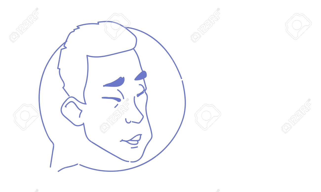 Male Head Stress Emotion Chat Bubble Profile Icon Guy Avatar