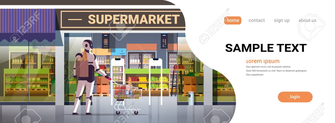 vector robot shopping