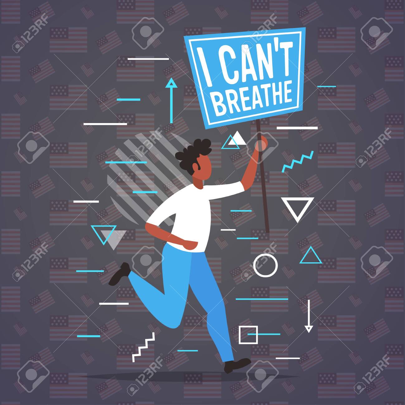 african american man holding i cant breathe banner black lives matter campaign against racial discrimination of dark skin color support for equal rights of black people full length vector illustration - 149310648 african american man holding i cant breathe banner black lives matter campaign against racial discrimination of dark skin color support for equal rights of black people full length vector illustration - 149310648