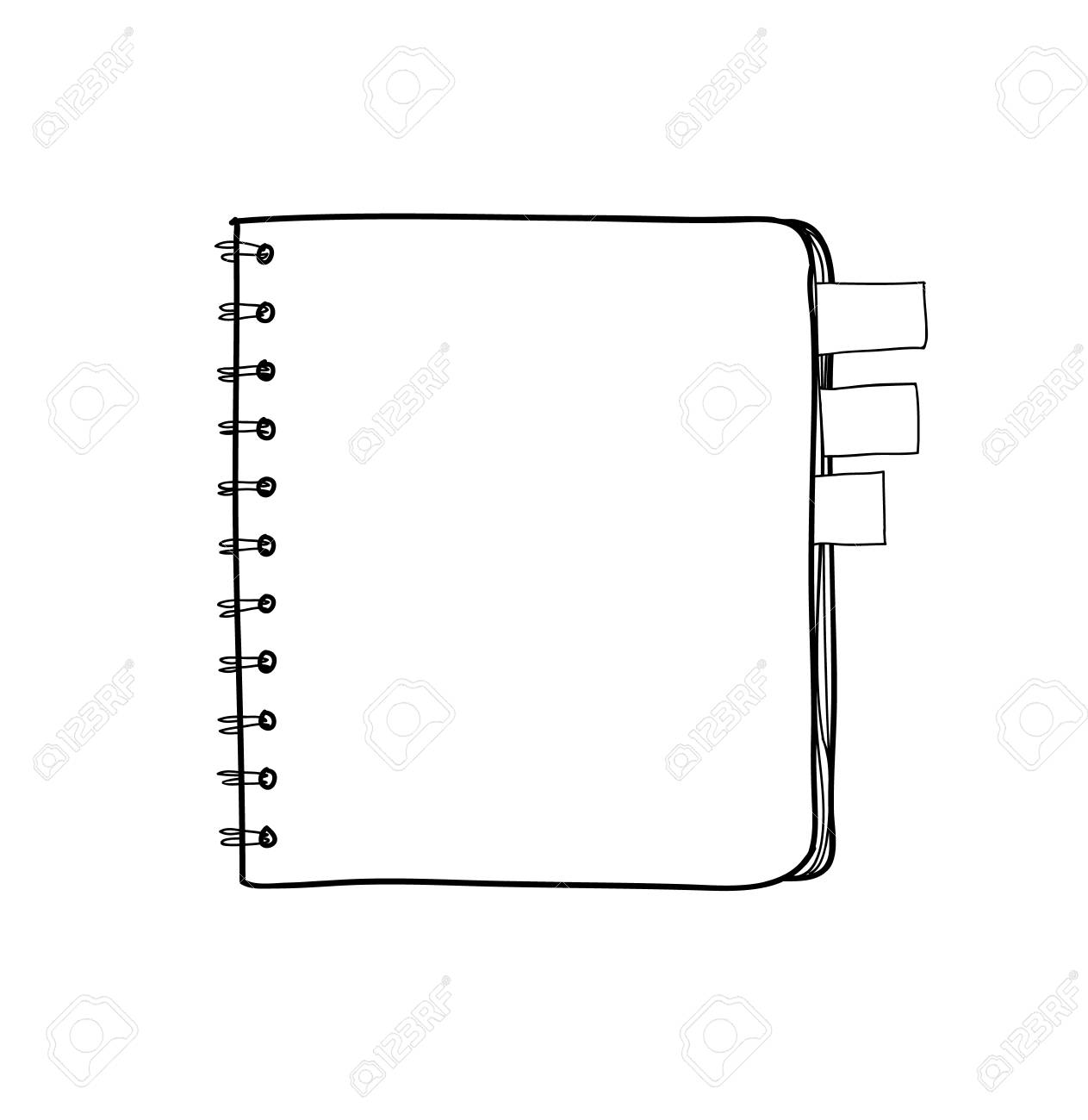 Vector Brown Notebook Hand Drawn Line Art Cute Illustration Royalty Free Cliparts Vectors And Stock Illustration Image