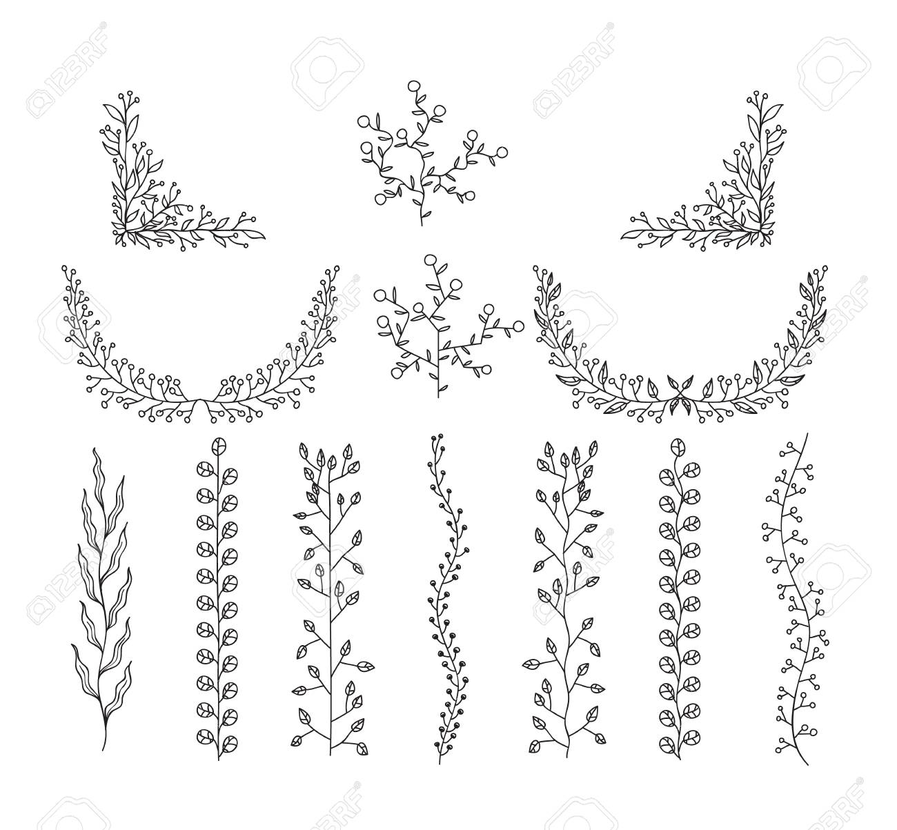 Elementos Florales De Diseno Doodle Vector Conjunto Ilustracion De Arte Lineal Ilustraciones Vectoriales Clip Art Vectorizado Libre De Derechos Image Elementos Florales De Diseno Doodle Vector Conjunto Ilustracion De Arte Lineal Ilustraciones Vectoriales Clip Art Vectorizado Libre De Derechos Image