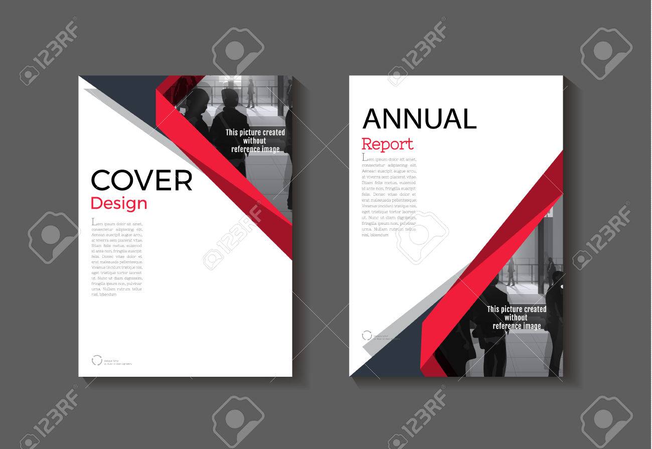 red cover abstract modern cover book brochure template design
