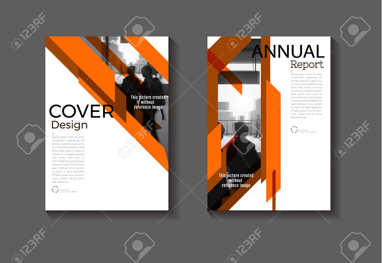 レイアウト オレンジ抽象背景 モダンカバーデザイン モダンブックカバーパンフレットカバーテンプレート 年次報告書 雑誌 チラシベクトルa4のイラスト素材 ベクタ Image