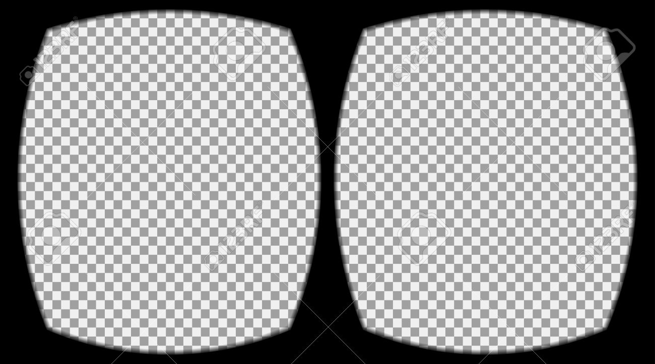 virtual reality glasses overlay on the transparent background