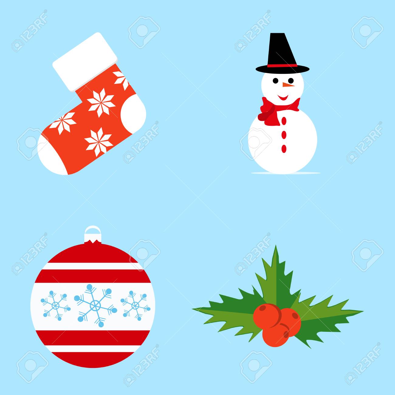 christmas retro icons elements and illustrations decoration gift retro christmas illustrations