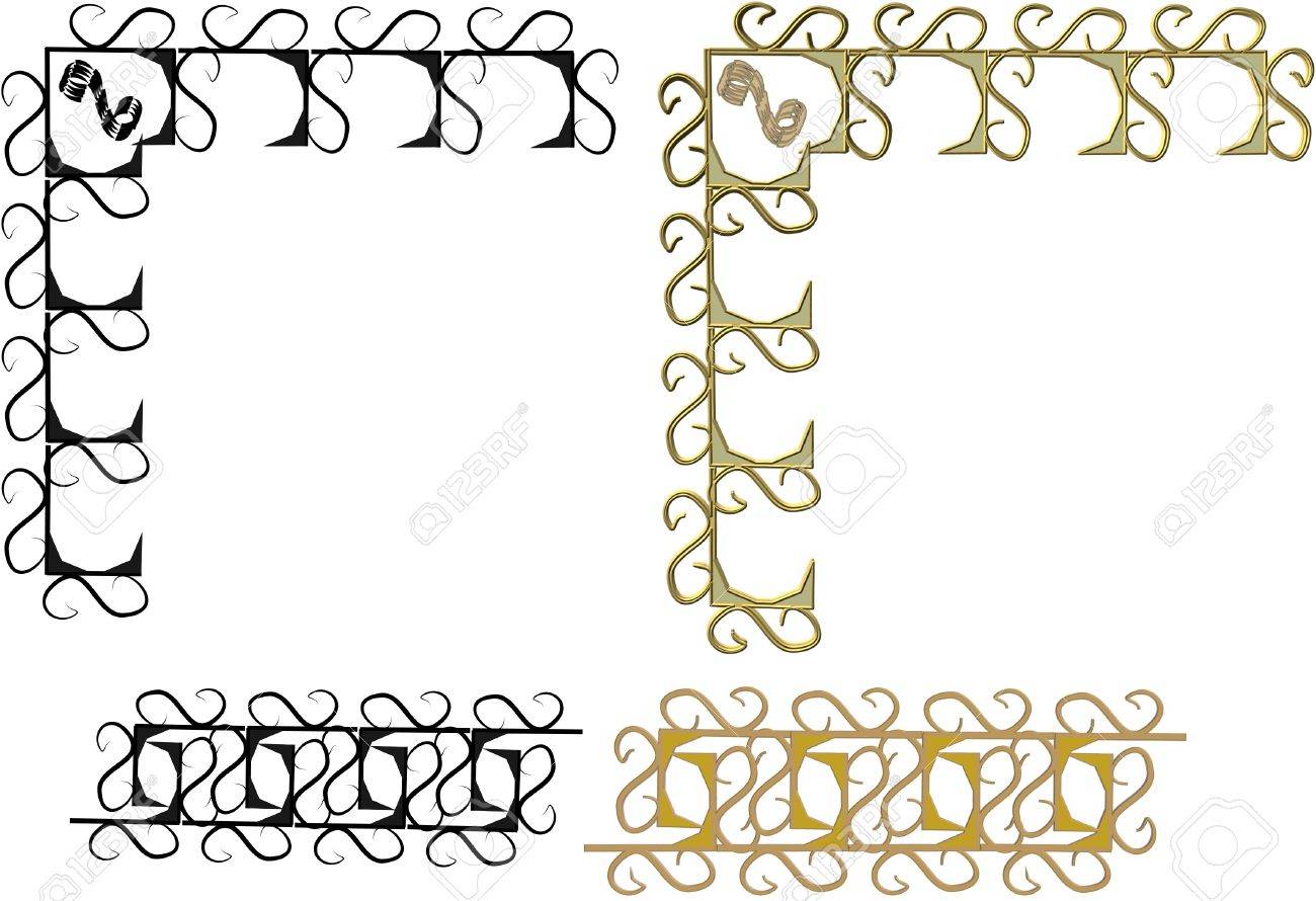 scroll designs in 2d and 3d on white royalty free cliparts vectors