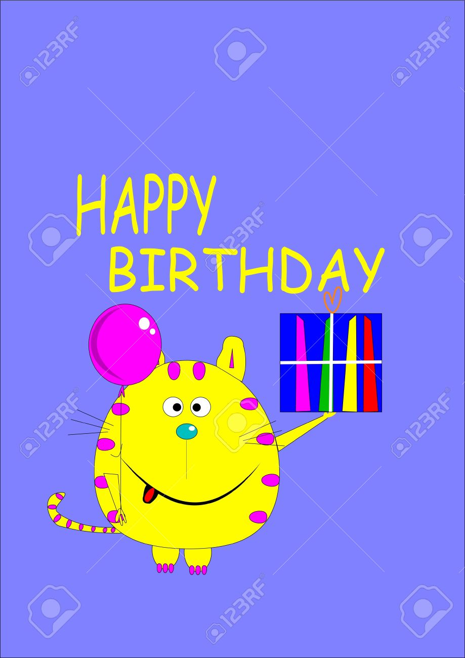 お誕生日おめでとう猫グリーティング カード のイラスト素材 ベクタ Image お誕生日おめでとう猫グリーティング カード のイラスト素材 ベクタ Image