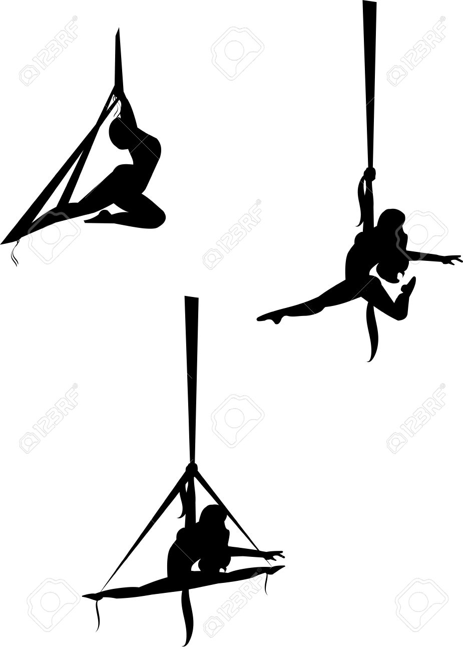 Aerial Silk Dancing In Silhouette Royalty Free SVG, Cliparts, Vectors, and  Stock Illustration. Image 16412834.