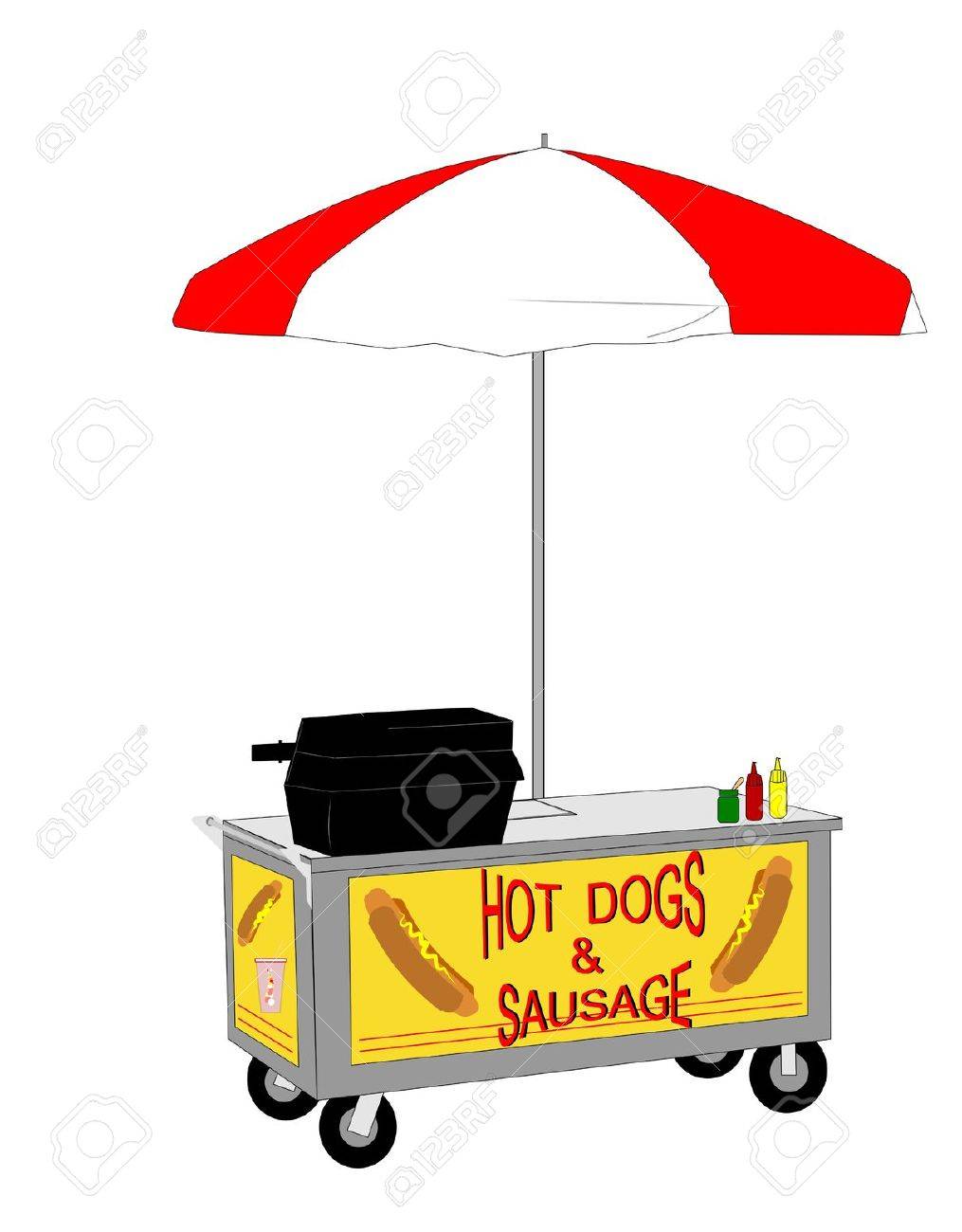 Hot Dog Vendor Cart Royalty Free Cliparts Vectors And Stock Illustration Image 20479947
