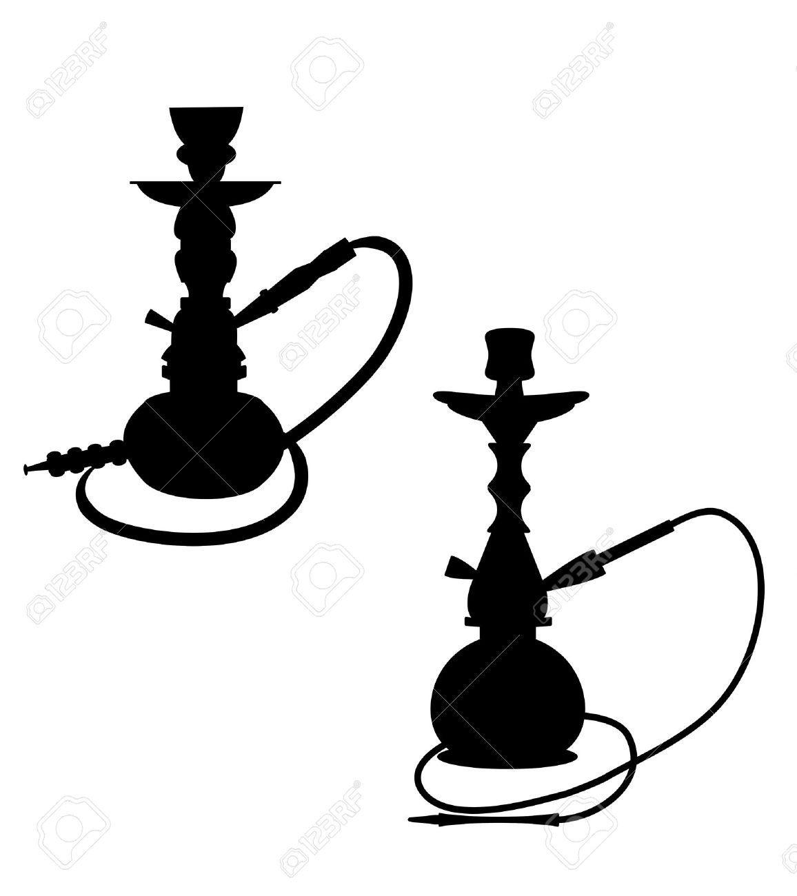 Hookah Silhouettes Royalty Free Cliparts Vectors And Stock Illustration Image