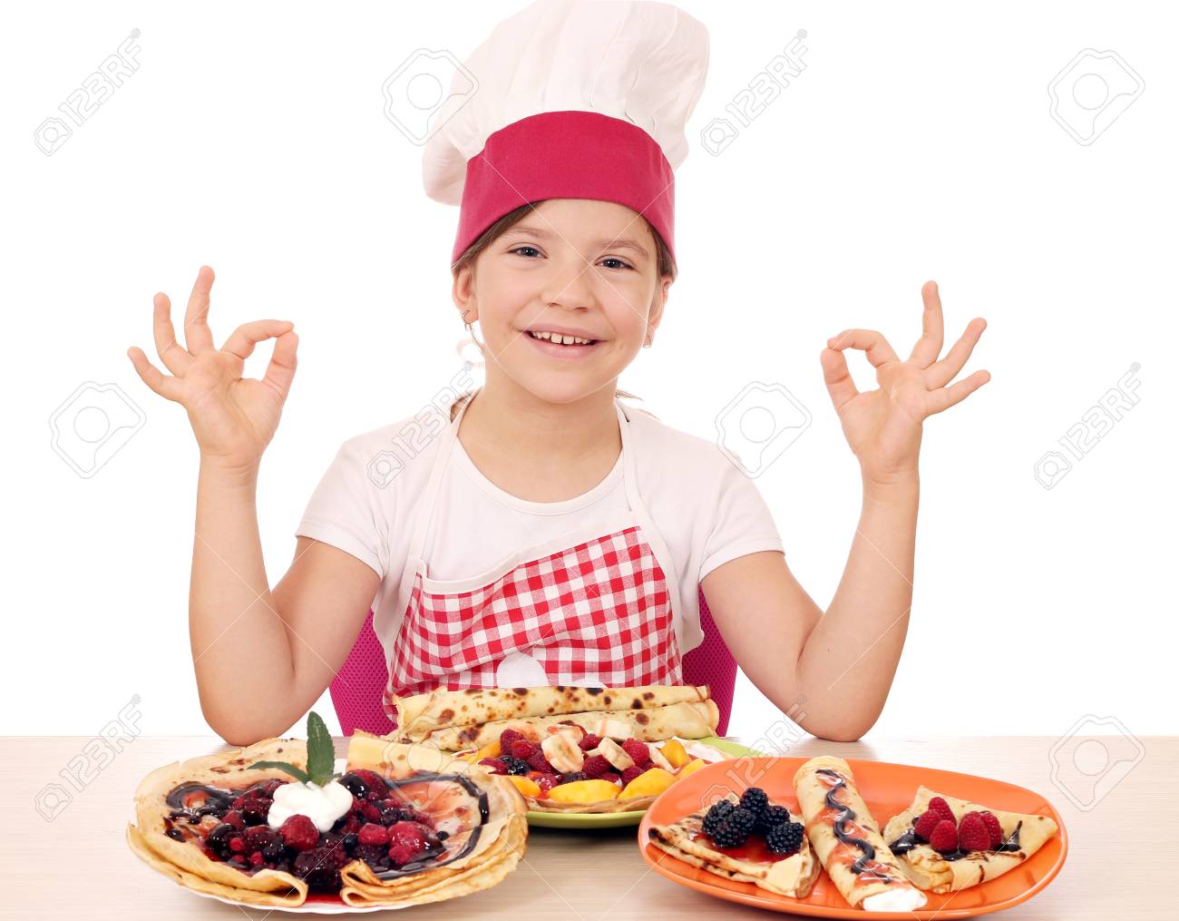 幸せな女の子クック クレープ Ok の手話 の写真素材 画像素材 Image 幸せな女の子クック クレープ Ok の手話 の写真素材 画像素材 Image