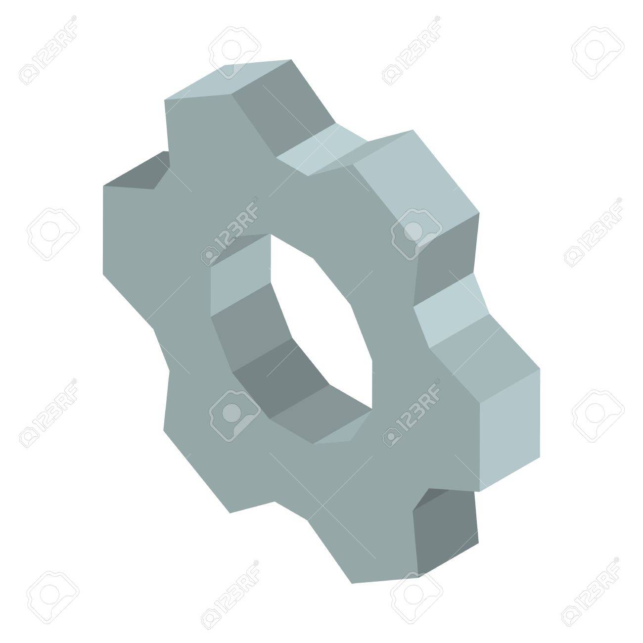 メタルギアソリッド 3 D ビジネス アイコン ベクトルのイラストが白で隔離 機械的な機構製鋼 歯車記号 進歩の象徴のイラスト素材 ベクタ Image