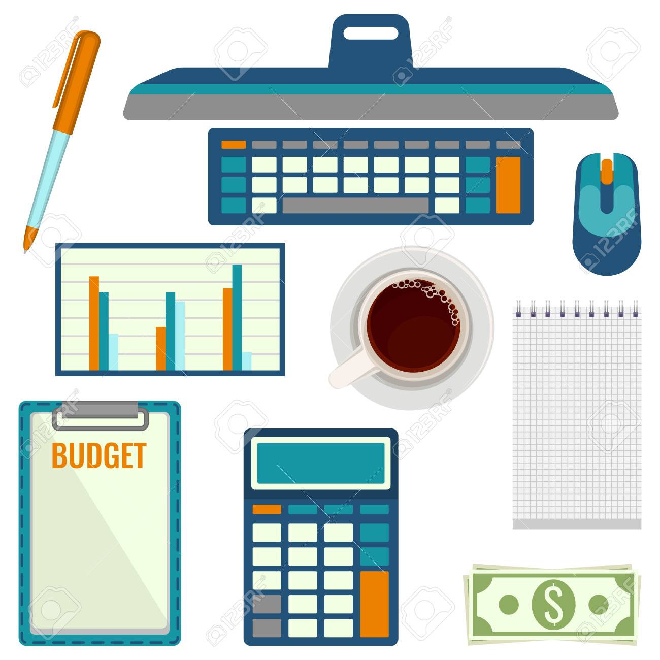 elements necessary for making up budget plan vector illustration making a budget plan