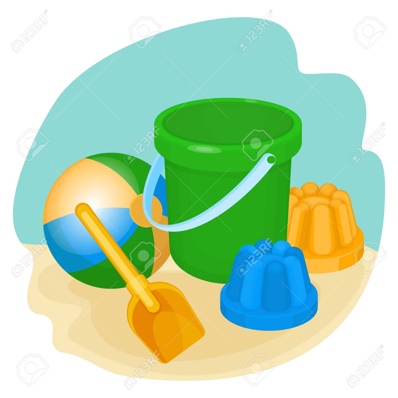 Childrens Toys And Supplies For Games Including Bucket Spade Ball Forms Childrens Toys And Supplies For Games Including Bucket Spade Ball Forms