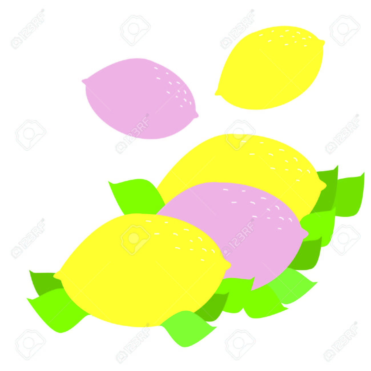 ピンクと黄色のレモン のイラスト素材 ベクタ Image