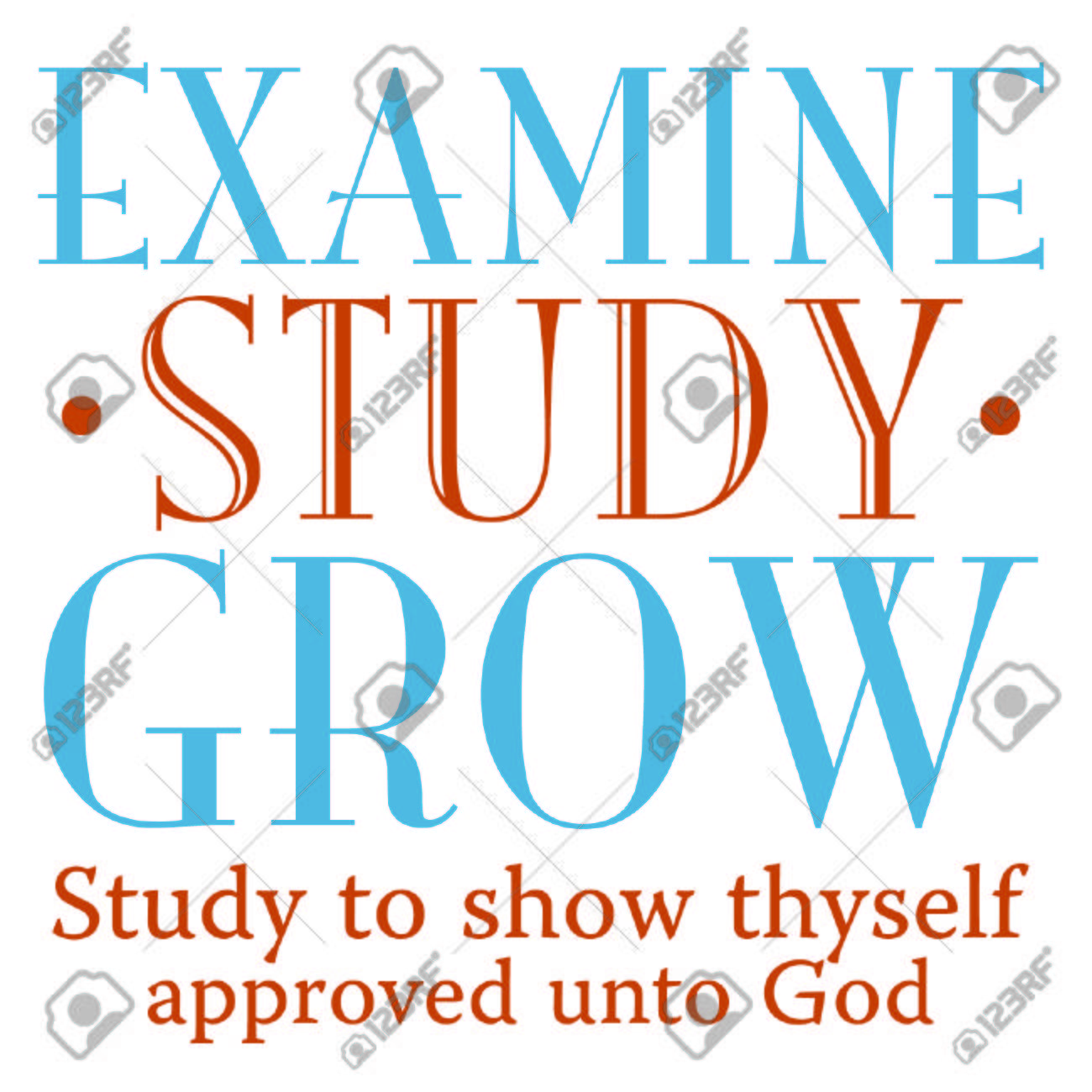 examine study grow inspirational scripture typography royalty free