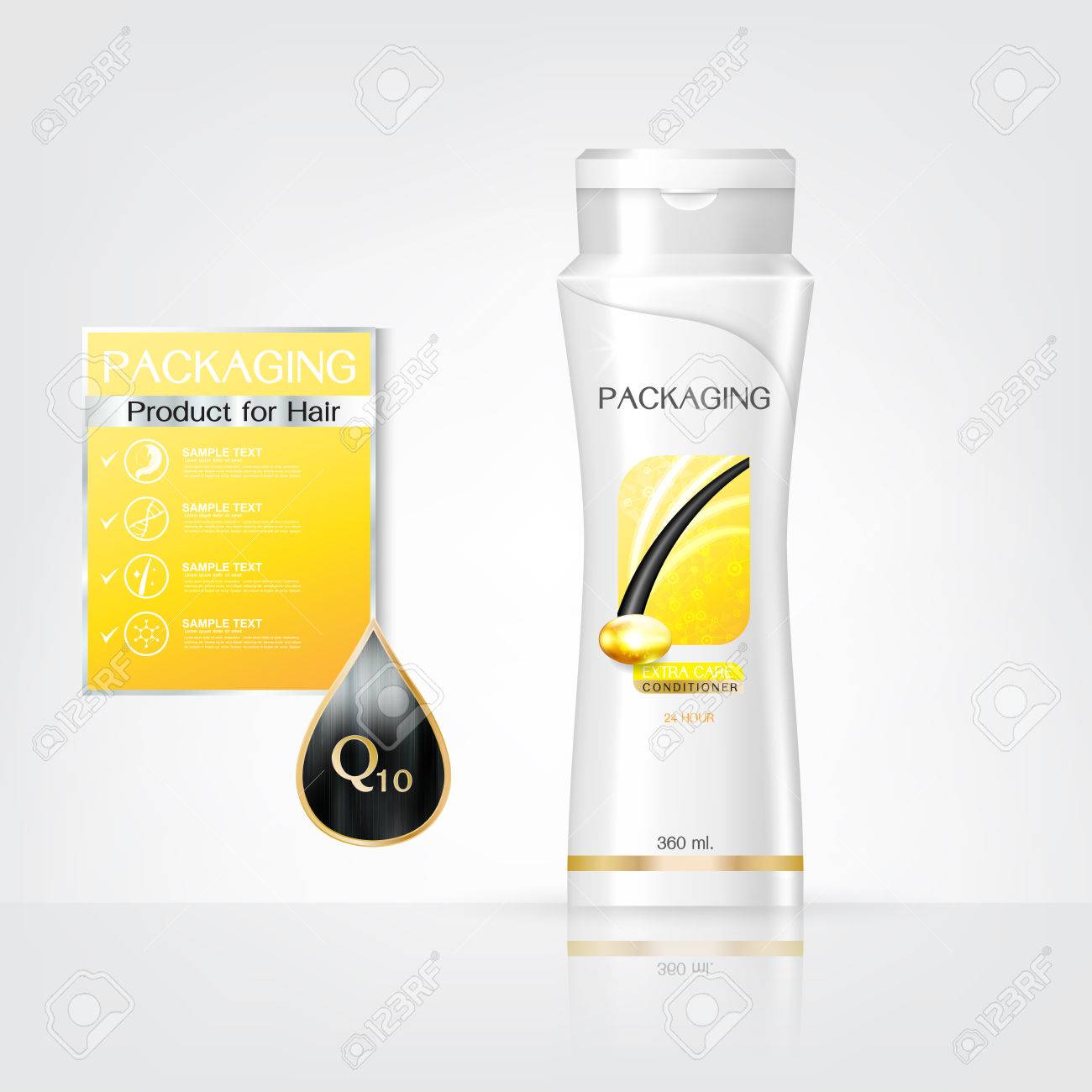 パッケージ製品ヘアケア デザイン シャンプー ボトル ホワイト バック グラウンド テンプレートのイラスト素材 ベクタ Image