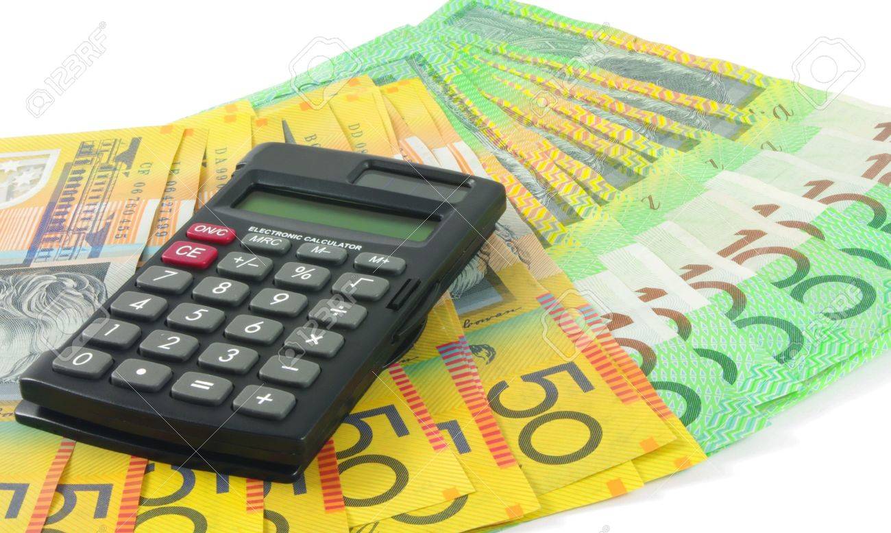 closeup of calculator with