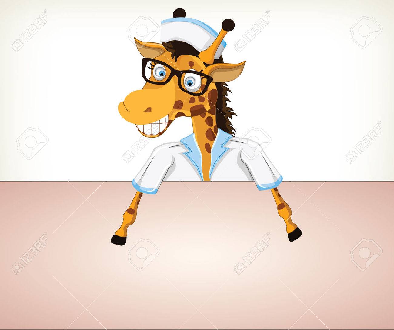 Illustration De Bande Dessinee Drole Infirmiere Girafe Clip Art Libres De Droits Vecteurs Et Illustration Image