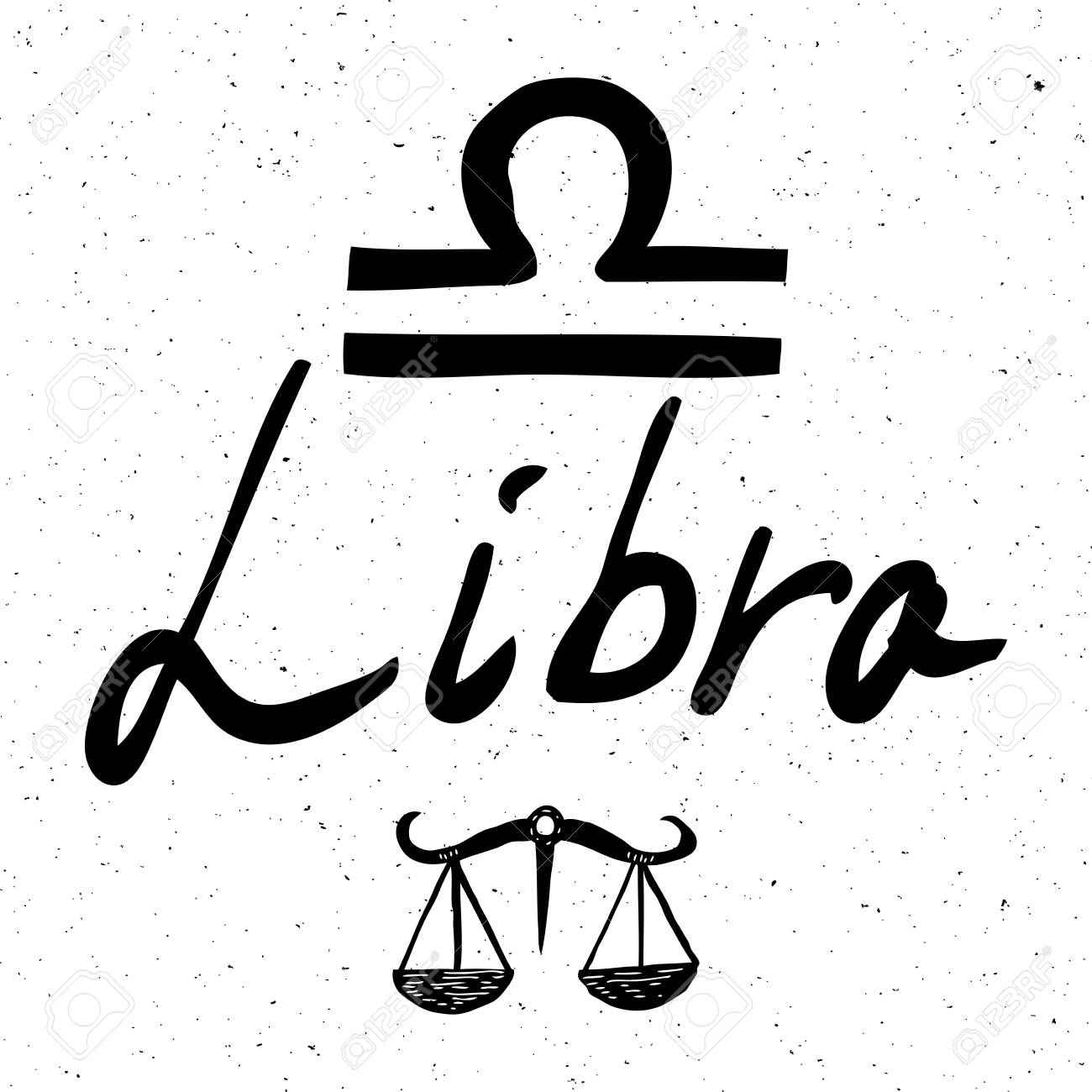 Libra Zodiac Hand Drawing Sign For Horoscope Usable For Mystic - 