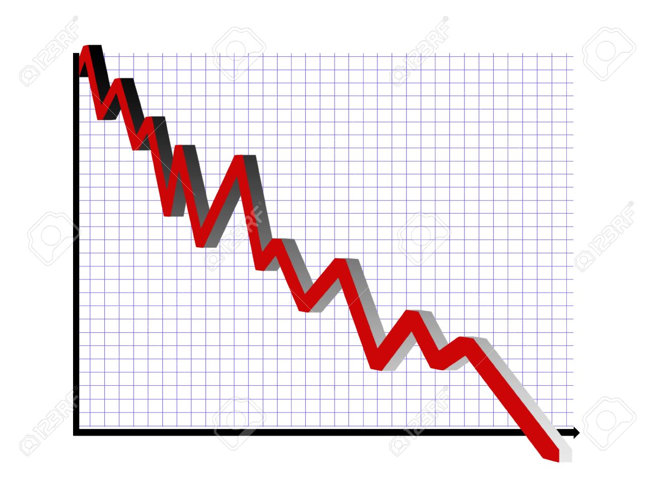 Efecto 3d Descendente Gráfico Financiero, Aislado Más De Blanco Fotos,  Retratos, Imágenes Y Fotografía De Archivo Libres De Derecho. Image  10542783.