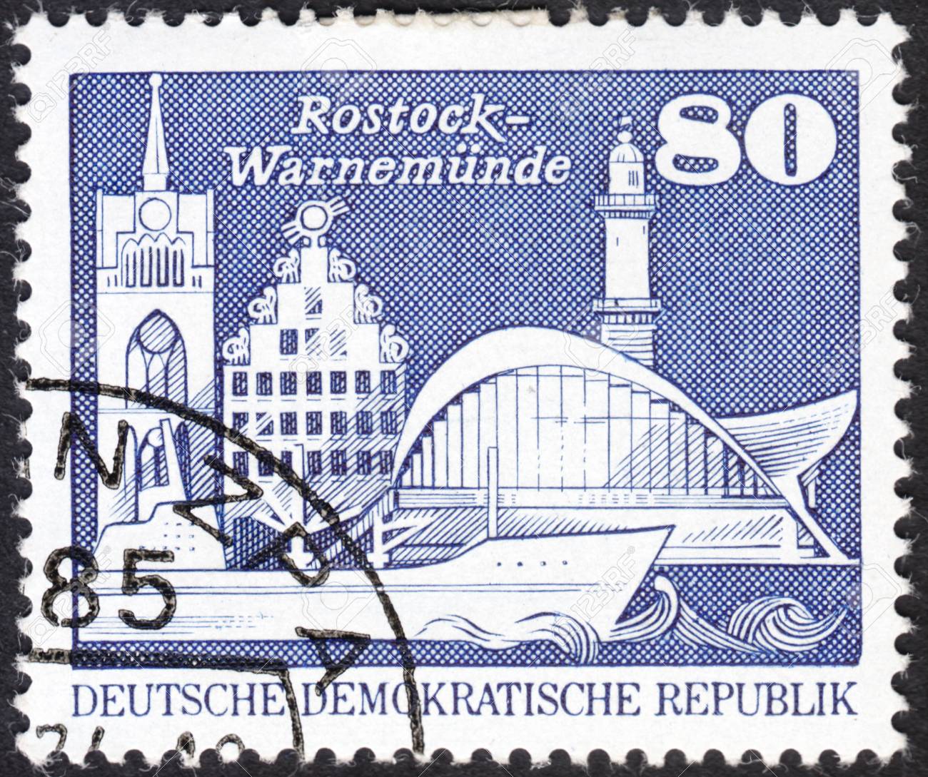 Moscow Russia January 2016 A Post Stamp Printed In Ddr Shows