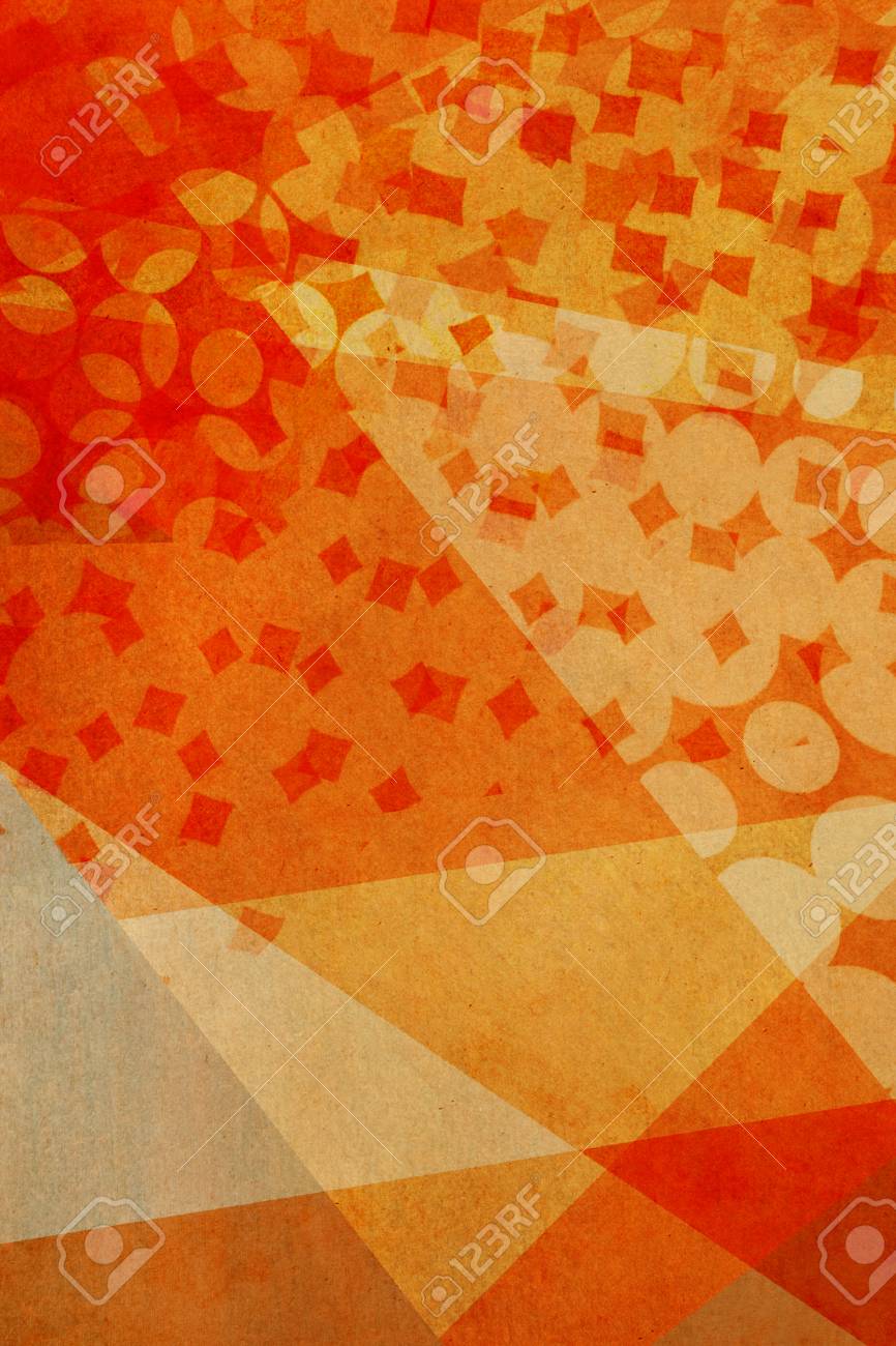 ポップなデザインの上のオレンジと黄色の図形のテクスチャ背景 の写真素材 画像素材 Image