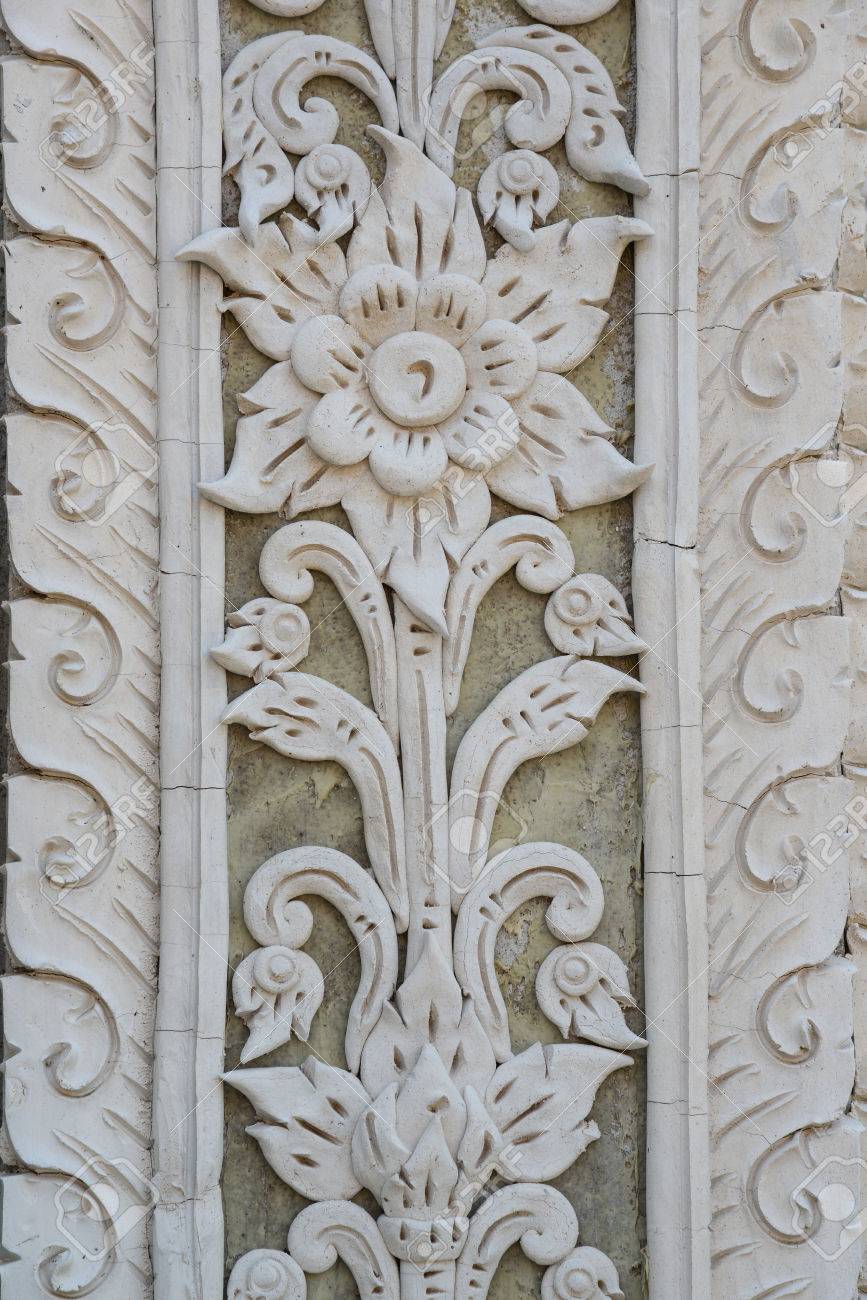 Tradicional Arte Tailandes Escultura De Cemento Sin Pintar Para