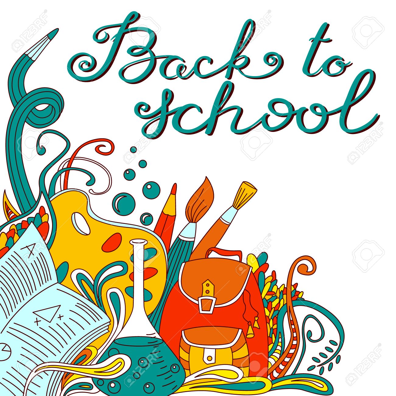 back to school hand drawing calligraphy lettering educational educational background