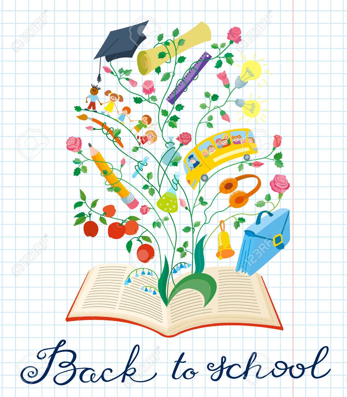 back to school hand drawing calligraphy lettering educational educational background