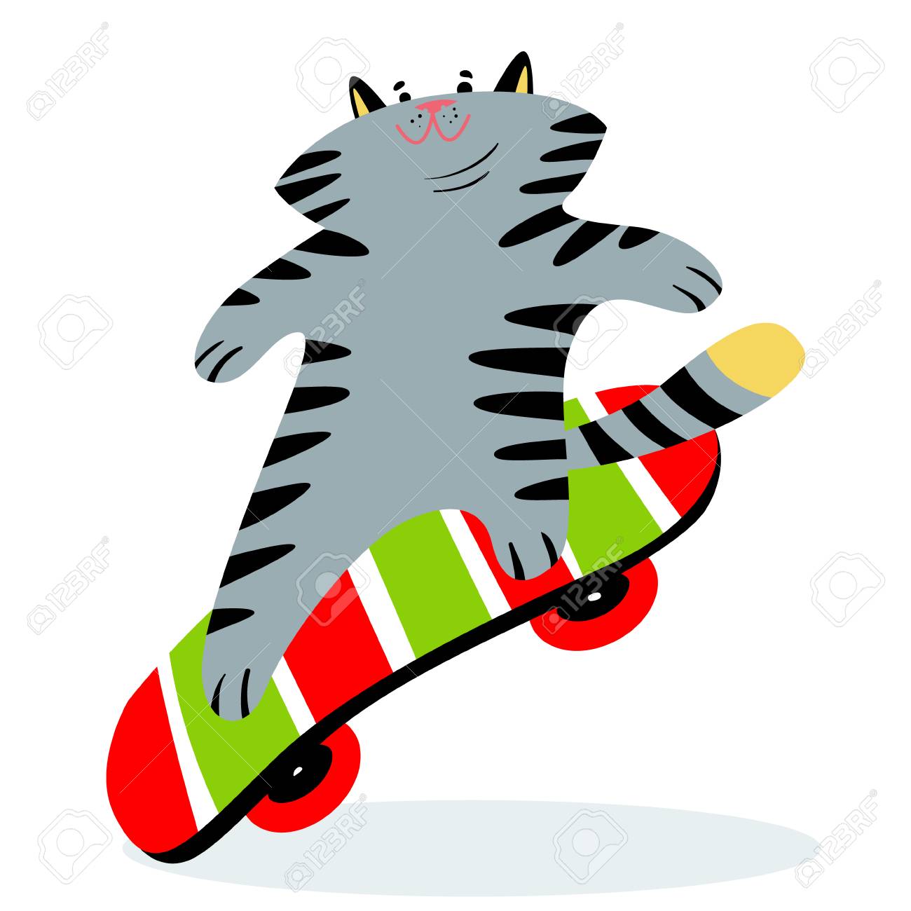 47+ Cartoon Cat Skateboard