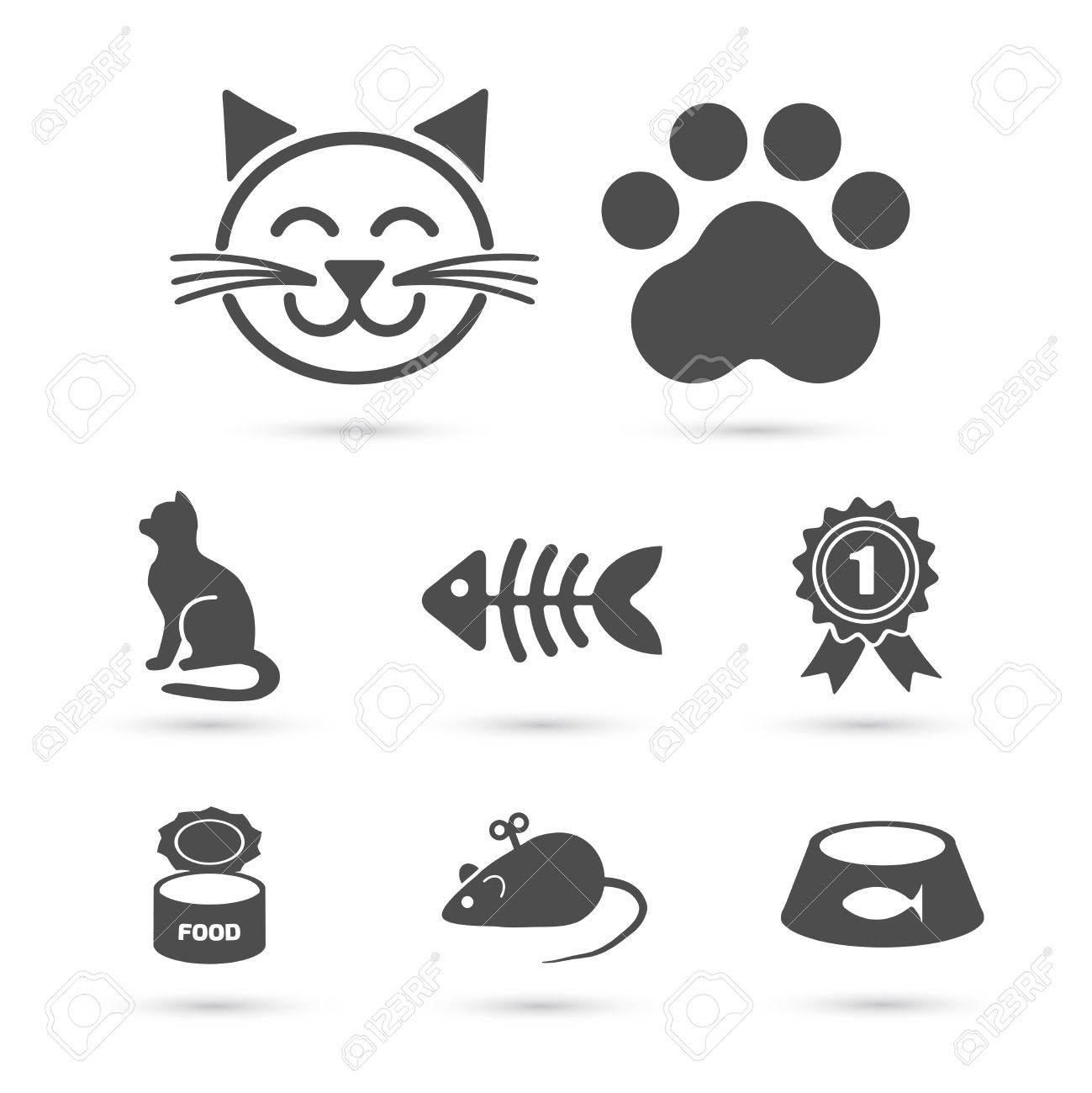 Black cat icon symbol Stock Illustration