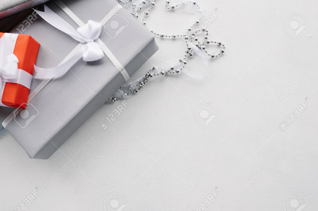 luxury jewelry gifts for top class on grey background. professional present wrapping for toffs on birthday, new year, christmas, thanksgiving, valentines day and other holidays. - 90318236 luxury jewelry gifts for top class on grey background. professional present wrapping for toffs on birthday, new year, christmas, thanksgiving, valentines day and other holidays. - 90318236
