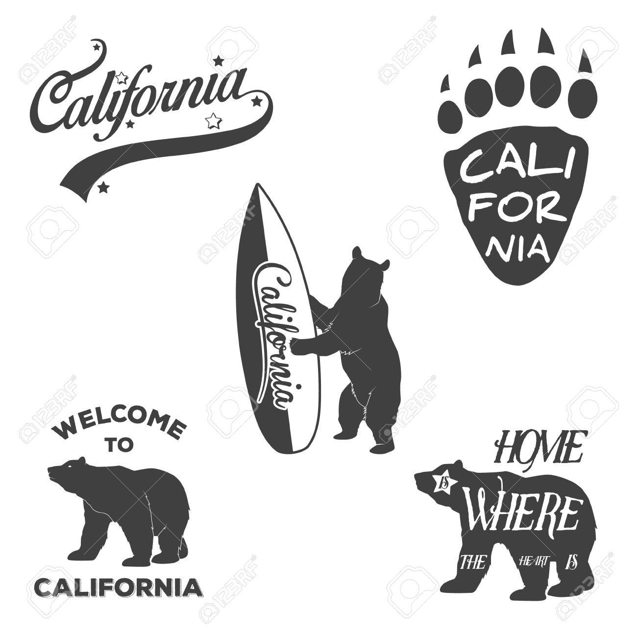 Vector Vintage Monochrome California Badges And Design Elements Vector Vintage Monochrome California Badges And Design Elements