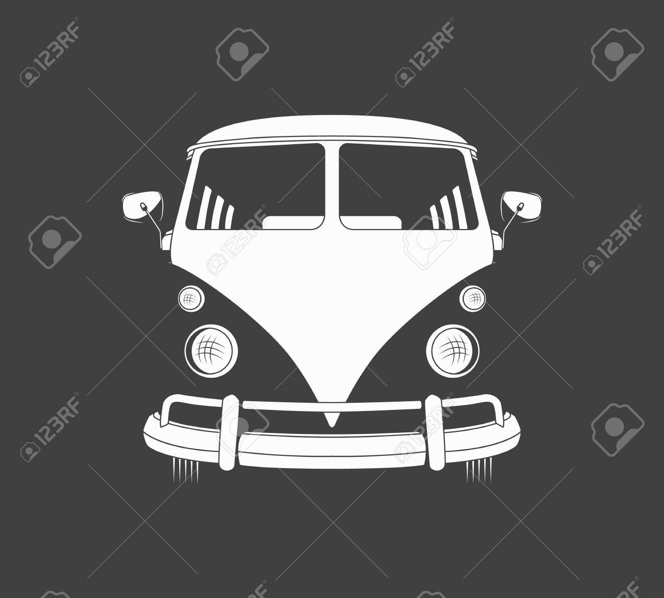 Icon Of Retro Travel Bus Front View Vector Eps8 Illustration Royalty Free Cliparts Vectors And Stock Illustration Image