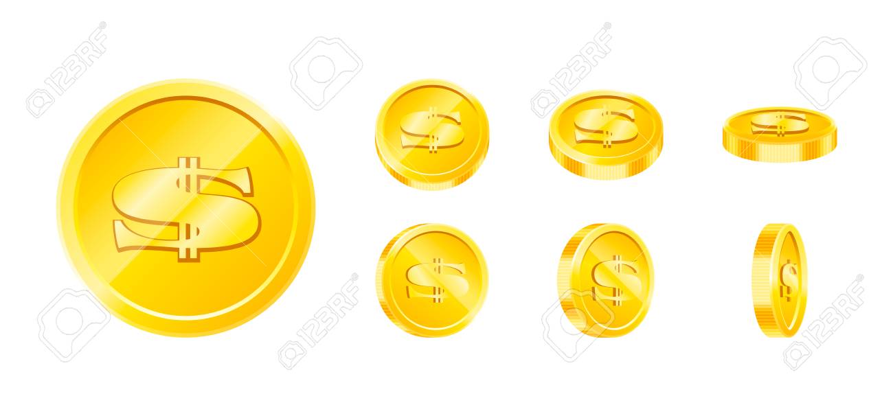 벡터 골드 게임 코인 세트 절연입니다. Eps10의 디자인 템플릿. 로열티 무료 사진, 그림, 이미지 그리고 스톡포토그래피. Image  74888189