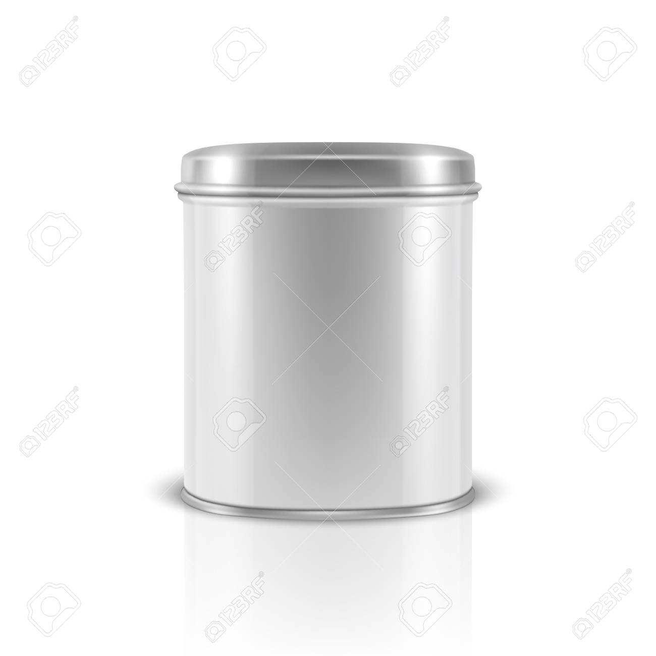 Download Vector Realistic 3d White Blank Metal Tin Can Container Closeup Royalty Free Cliparts Vectors And Stock Illustration Image 109978741