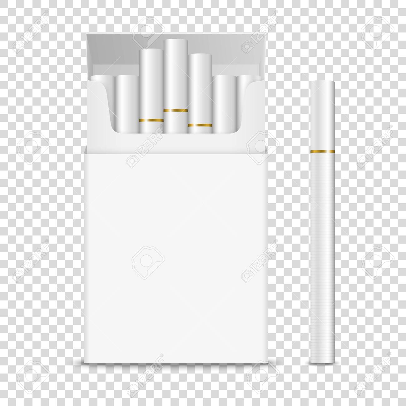 Download Vector Realistic Opened Clear Blank Cigarette Pack Box And Cigarette Royalty Free Cliparts Vectors And Stock Illustration Image 142566562