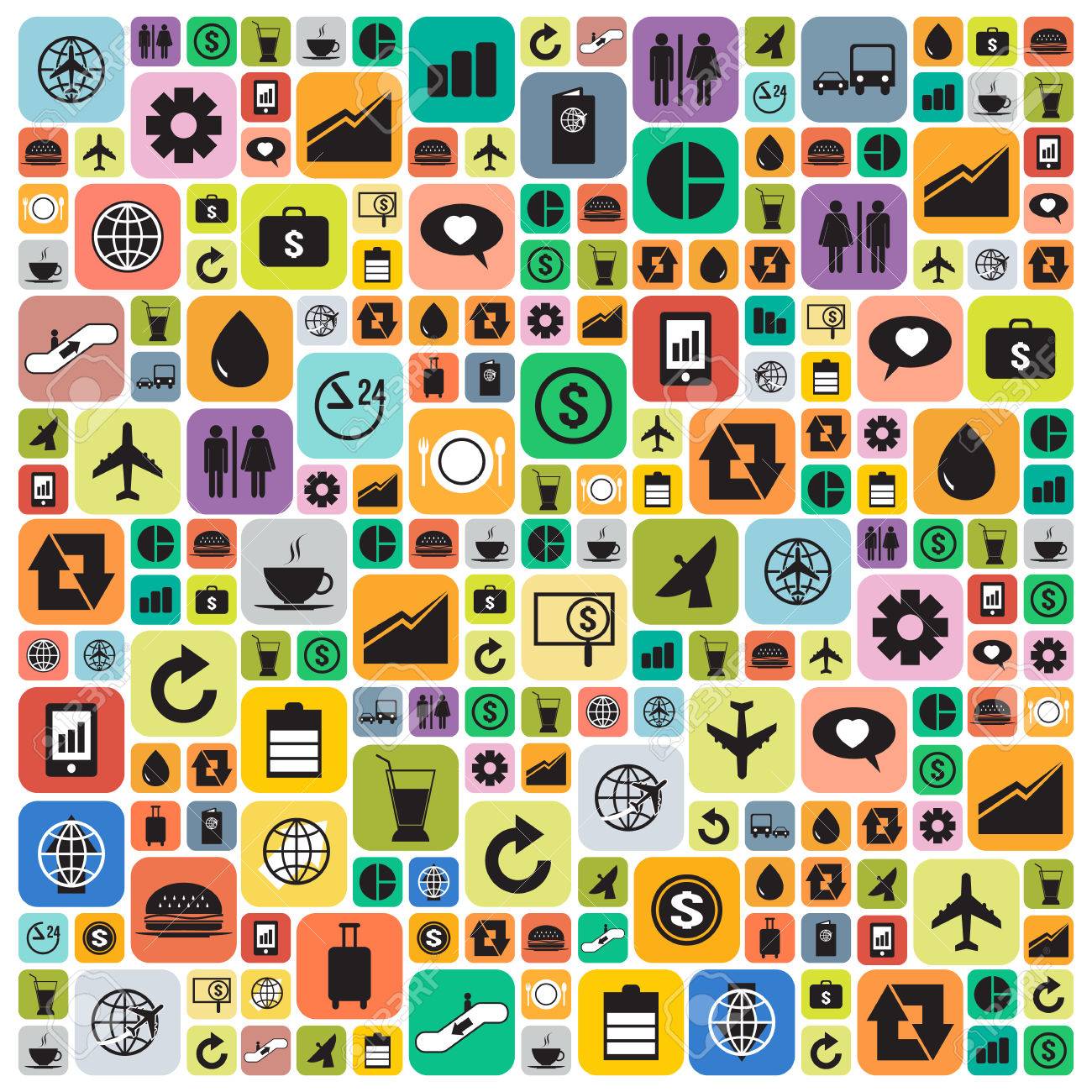 ビジネスやソーシャル メディアのアイコン インフォ グラフィック壁紙 のイラスト素材 ベクタ Image