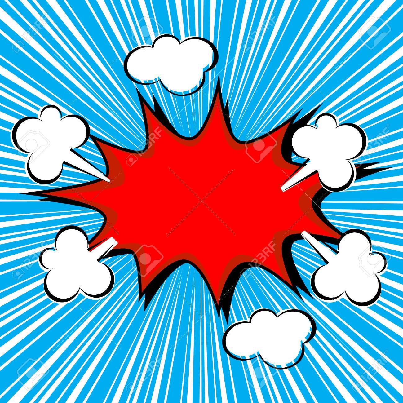 boom comic speech bubble with radial speed vector illustration
