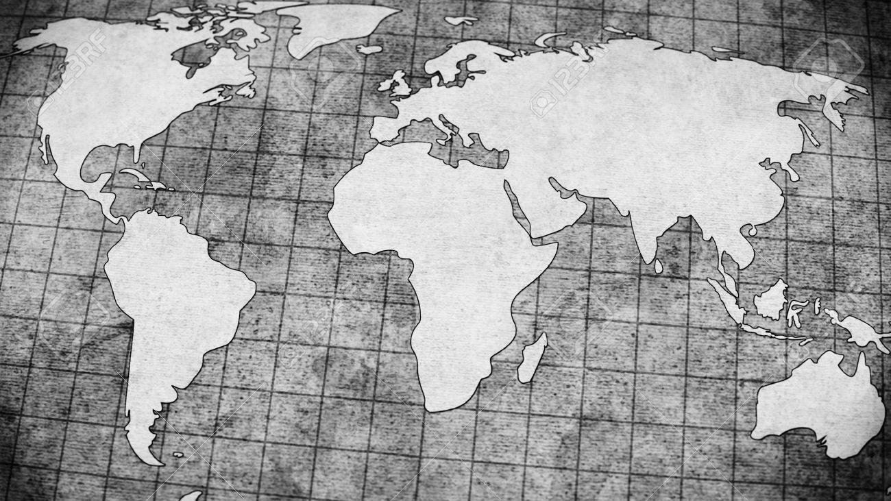 black and grey world map